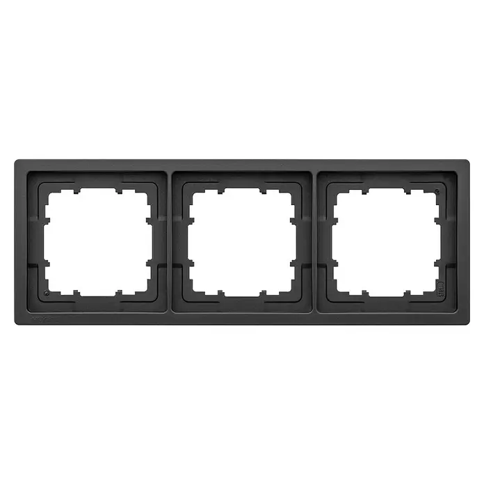 Siemens Delta Style Abdeckrahmen SIE044516 - Anthrazit Cosso, 3-fach, Kunststoff, Schrauben - Dunkelgrauer, texturierter Dreifachrahmen für elektrische Schalter oder Steckdosen.