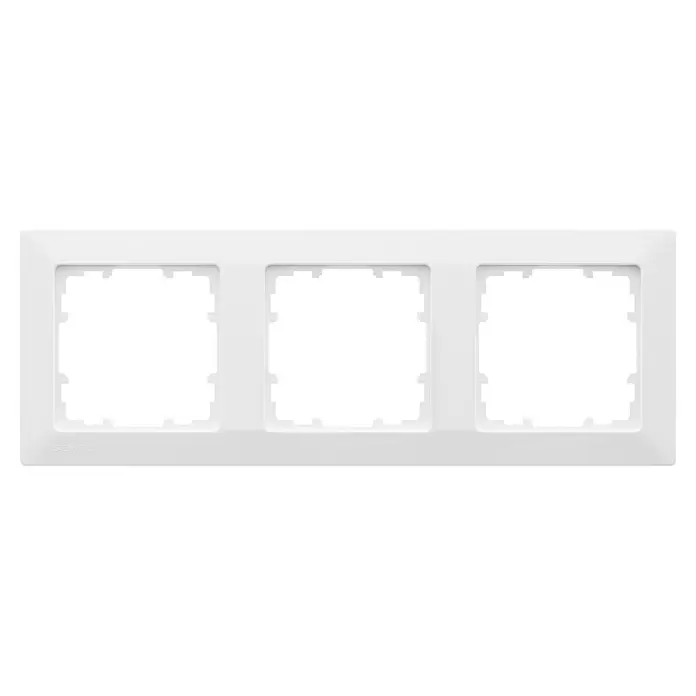 Siemens DELTA Mega Abdeckrahmen SIE044165 - Polar Weiß, 3-fach, Kunststoff, Schrauben - Weißer Kunststoff-Siemens-Dreifach-Abdeckrahmen für drei Schalter oder Steckdosen.