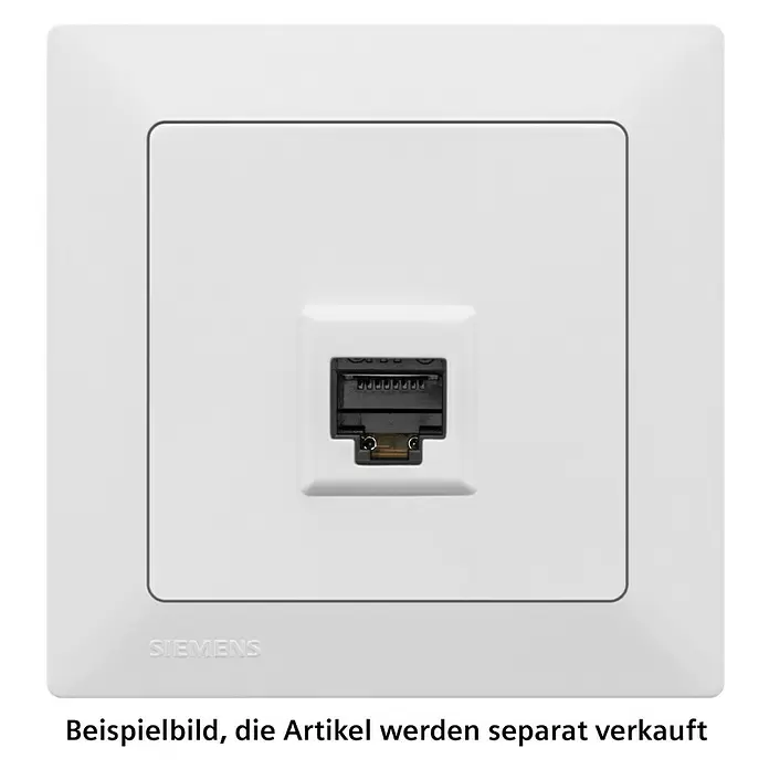 Siemens DELTA Mega Netzwerk-Anschlussdose SIE044103 - Polar Weiß, Glänzend, 1 Stk. - Weißer Siemens RJ45-Netzwerkdosen-Einsatz, ein Port, für Internetverbindung.