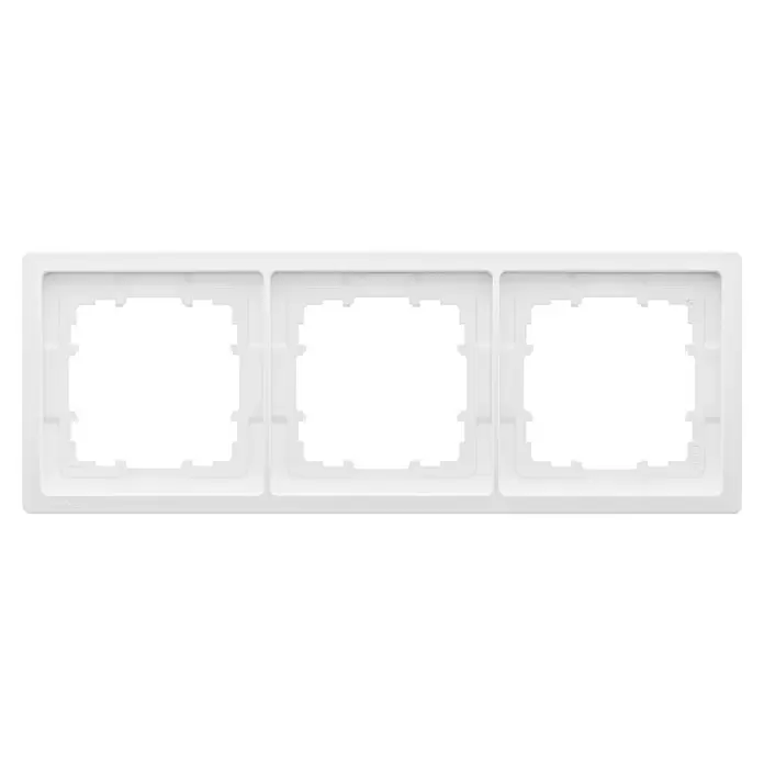 Siemens Delta Style Abdeckrahmen SIE044356 - Polar Weiß, 3-fach, Kunststoff, Schrauben - Weißer Dreifachrahmen für Elektroinstallationen.