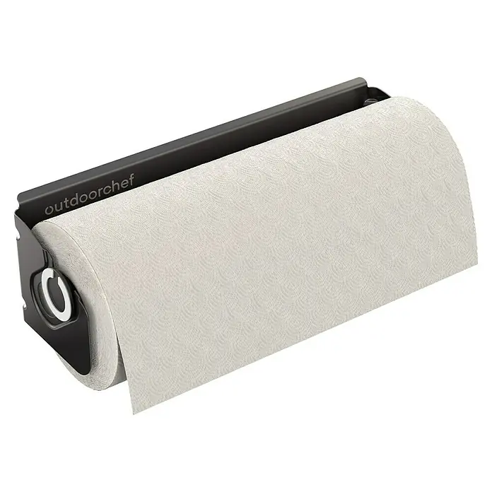 Outdoorchef Küchenrollenhalterung Heat - B x T x H: 27 x 8,5 x 9 cm, Stahl, Schwarz - Der Outdoorchef Papierrollenhalter in Grau, hält die Papierrolle sauber und griffbereit beim Grillen oder Kochen im Freien. Praktisch!