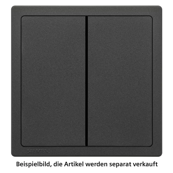 Siemens Delta Style Serienschalter SIE044363 - Anthrazit Cosso, Glänzend, Unterputzmontage, 10 A - Anthrazitfarbene, strukturierte Siemens Doppelwippe.