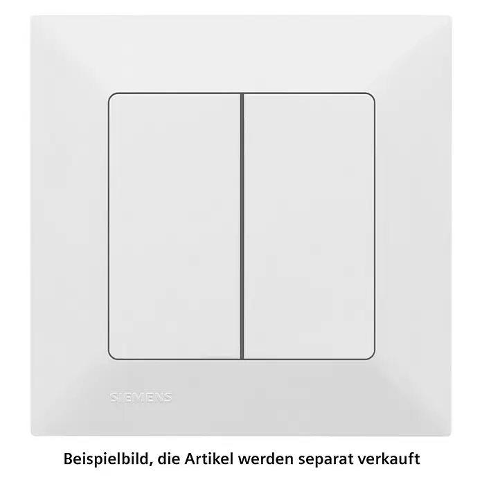 Siemens DELTA Mega Doppelwechselschalter SIE044035 - Polar Weiß, Glänzend, Unterputzmontage, 10 A - Weißer matter Siemens Doppelschalter für Lichtsteuerung.