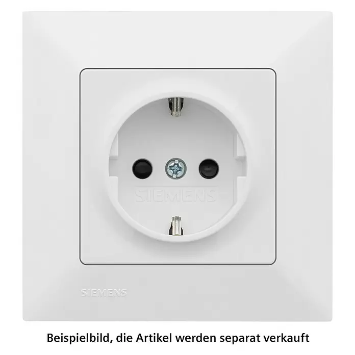 Siemens DELTA Mega Abdeckrahmen SIE044172 - Polar Weiß, 1-fach, Kunststoff, Schrauben - Weiße Siemens Schutzkontakt-Steckdose mit erhöhtem Berührungsschutz.
