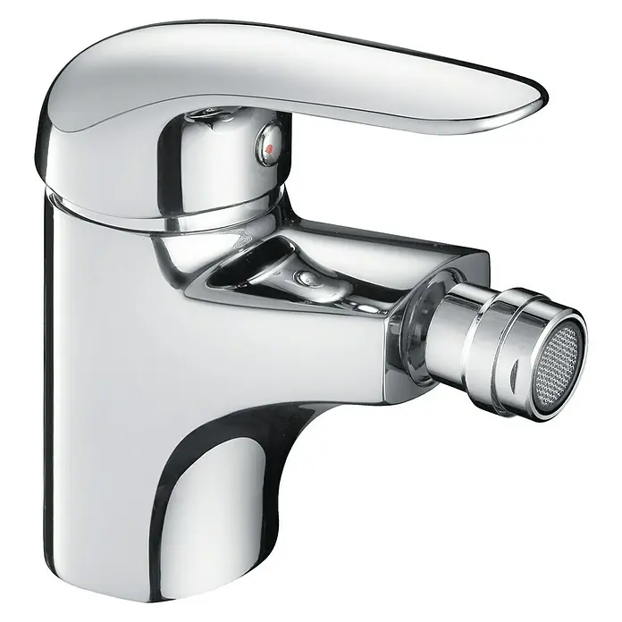 Cosmobath Halton Grifo monomando de bidé - Cromo, Brillante - Mezclador de bidé cromado brillante con palanca y cabezal de ducha para baño o aseo. Ideal para la higiene y diseño de baño moderno.