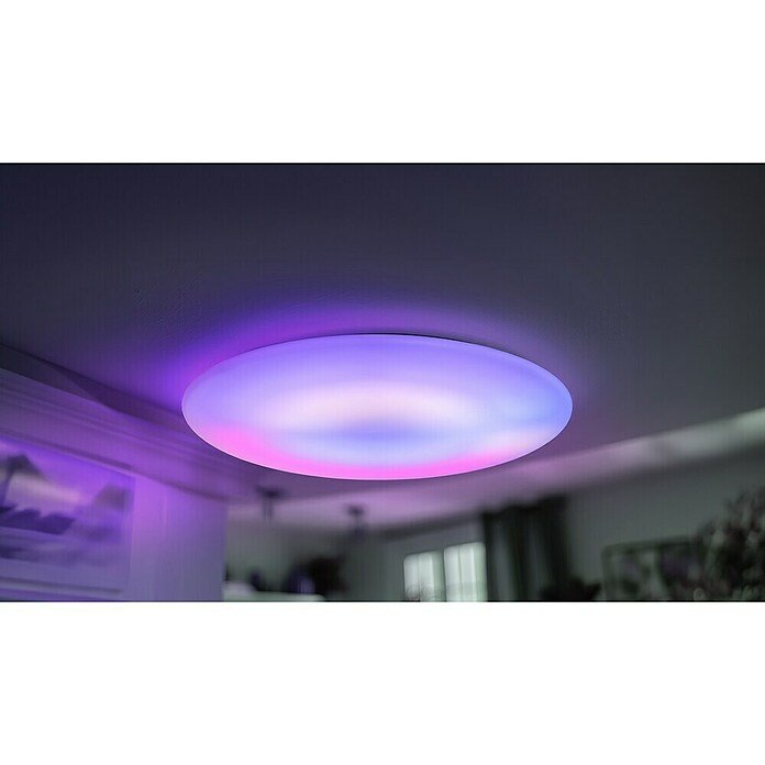 Garza Plafón LED redondo inteligente Iris (45 W, Blanco, RGB) | BAUHAUS