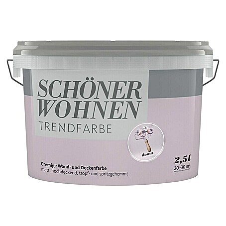 SCHÖNER WOHNEN-Farbe Wandfarbe Trendfarbe (Donut, Matt, 2,5 l, Konservierungsmittelfrei)
