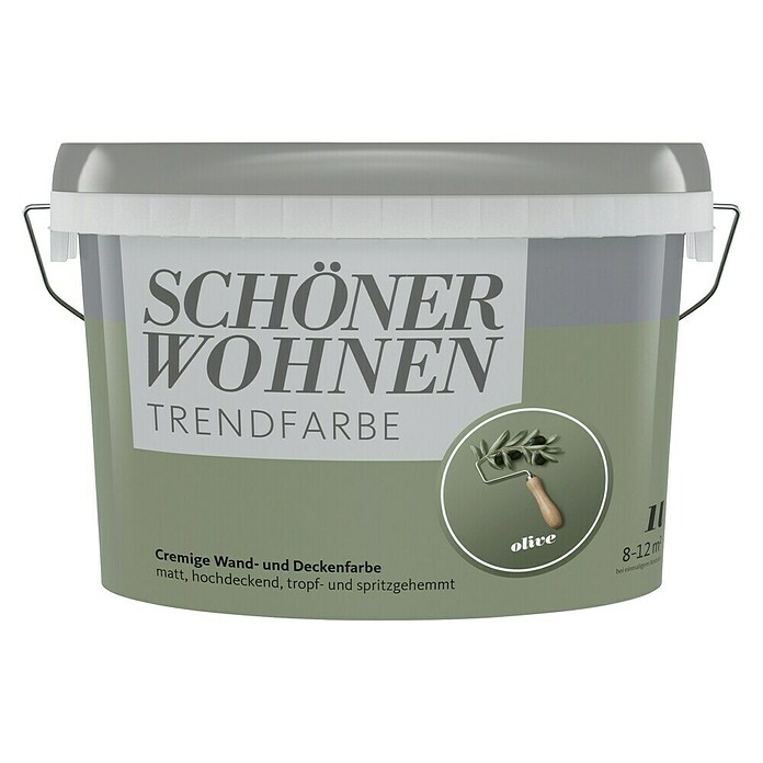 SCHÖNER WOHNEN-Farbe Wandfarbe Trendfarbe (Olive, Matt, 1 l, Konservierungsmittelfrei) | BAUHAUS