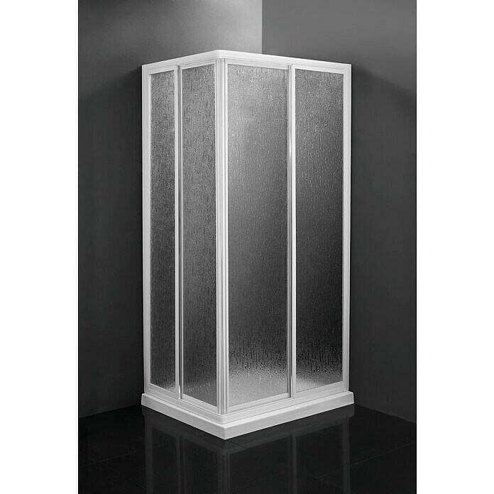Mampara de ducha esquinera Eco (L x An x Al: 70 x 70 x 185 cm, 1,5 mm, Blanco)