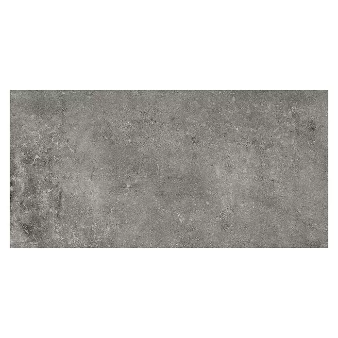 My Home Feinsteinzeugfliese - 30 x 60 cm, Dunkelgrau, Matt - Dunkelgraue Beton- oder Steineffekttextur mit rauer, melierter Oberfläche.