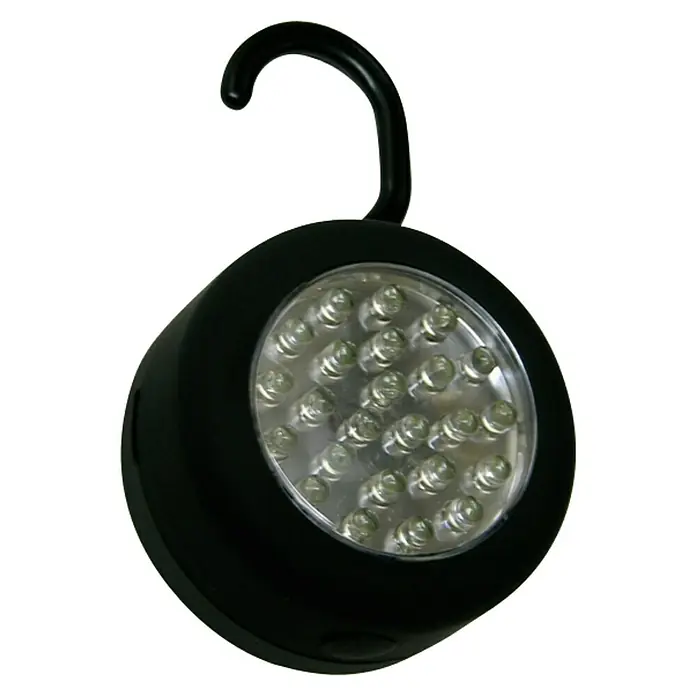Eurobric 2000 Luz de armario LED gancho - Negro - Luz de trabajo LED negra con gancho para colgar. Esta práctica luz cuenta con LED brillantes y un gancho cómodo para facilitar la fijación.