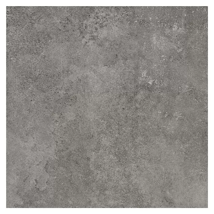 My Home Feinsteinzeugfliese - 60 x 60 cm, Dunkelgrau, Matt - Graue Fliese in Betonoptik mit distressed, texturierter Oberfläche.