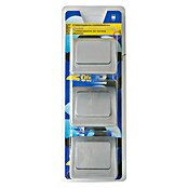 Eurobric 2000 Interruptor/Conmutador E-2 (Aluminio, Plástico, Montaje en la pared, 3 uds.)