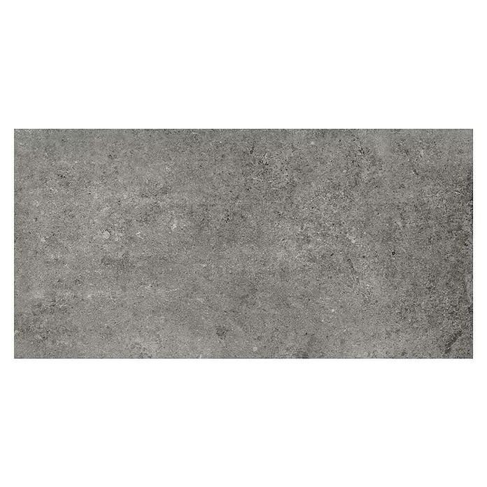 My Home Feinsteinzeugfliese - 30 x 60 cm, Dunkelgrau, Matt - Rechteckige dunkelgraue Betonfliese mit rauer, melierter Textur.