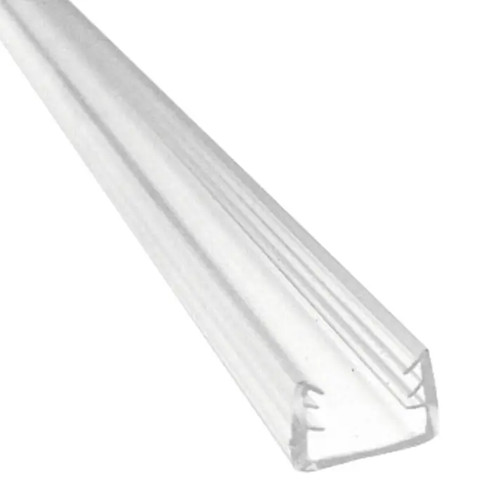 Perfil de sellado junta U 8-10 - L x An x Al: 200 cm x 11,5 mm x 8 mm - Canal en U de plástico transparente, ideal para uso interior como cubierta o protector de bordes, con un aspecto limpio.