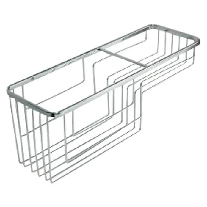 Tatay Cesta de baño rectangular Krom -  - Imagen de un organizador de fregadero de alambre cromado, de forma rectangular, con compartimentos para jabón para platos y esponjas.