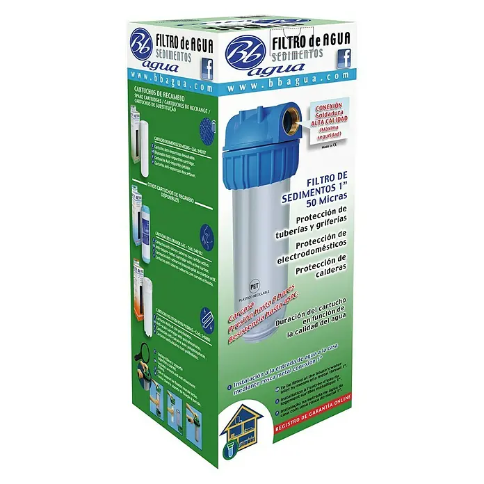 Bb agua Filtro de agua Sedimentos - Apto para: Distribución del agua - Caja de filtro de sedimentos BBagua. Protege tuberías y electrodomésticos. Construcción duradera para alto rendimiento y longevidad.