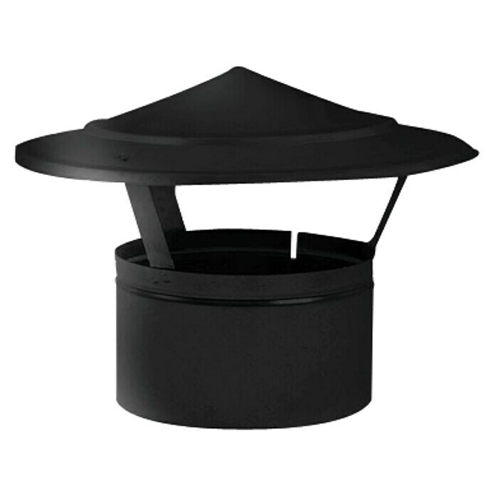 Sombrerete para pellets Vitrificado (Diámetro: 80 mm, Negro)