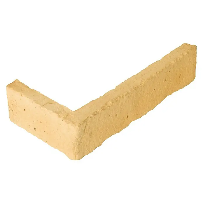 Esquina exterior Mediterráneo Barro - 24 x 12 x 5,5 cm - Ladrillo de esquina amarillo, un elemento de construcción versátil. Ideal para mampostería decorativa y para crear diseños de fachadas con un acento especial.