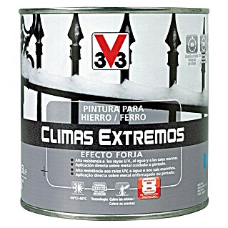 V33 Esmalte para metal Climas Extremos Efecto Forja (Gris claro, 500 ml)