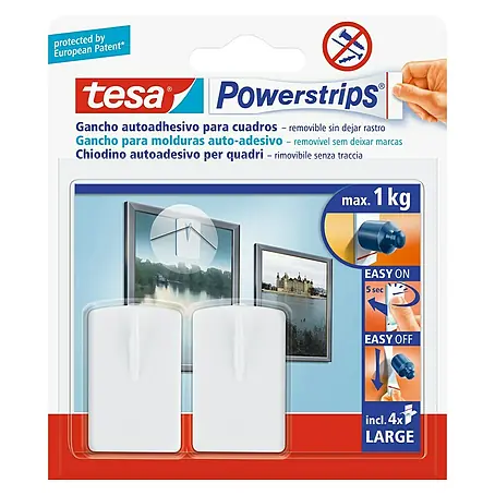 Tesa Powerstrips Gancho autoadhesivo para cuadros