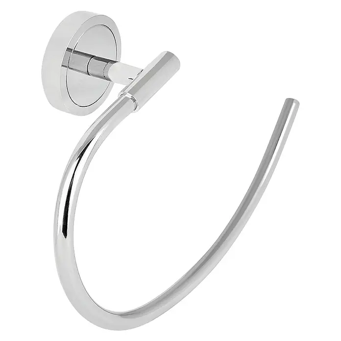 Bath Stage B-Right Toallero de anilla - Ancho: 22 cm, Tipo de montaje: Atornillado, Brillante - Un brillante y redondo toallero de cromo para el baño, montado en la pared para colgar toallas con estilo.