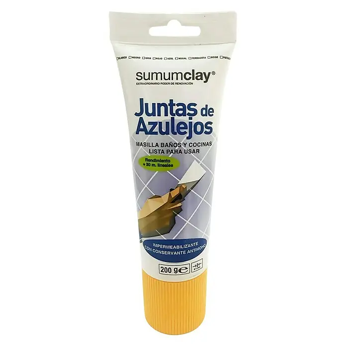 Masilla Juntas de Azulejos - Beige, 200 ml - Sumumclay junta para azulejos, masilla lista para usar en baños y cocinas, impermeable y con protección antimoho.