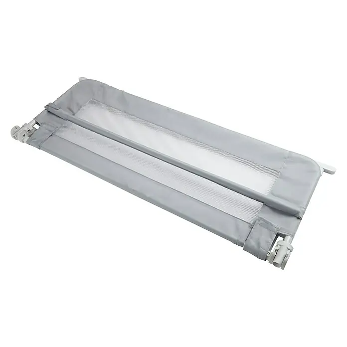 Arregui Barrera de cama A-1044220 - L x Al: 102 x 42 cm - Barandilla de cama gris con ventana de malla y componentes de estructura robusta para mayor seguridad en la habitación infantil.