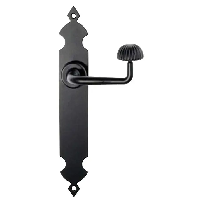 GDK Conjunto de picaporte Rústica 0260/105 - Largo: 27,5 cm, Negro - Manija de puerta negra con placa posterior decorativa. Herraje elegante para interiores, robusto y duradero. Ideal para puertas clásicas y modernas.
