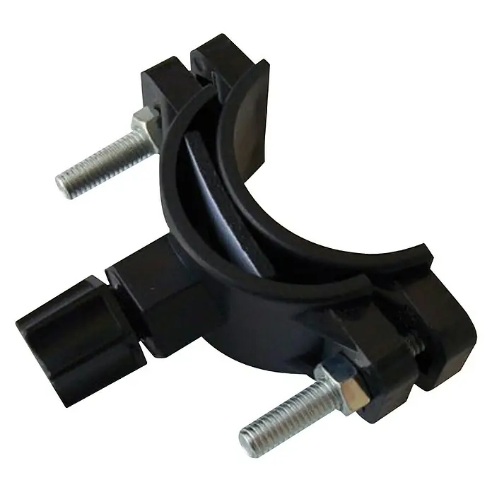 Bb agua Abrazadera para conexión desagüe 1/4" - Apto para: Equipos de ósmosis - Abrazadera de tubo negra con dos tornillos y tuercas. El producto se utiliza para fijar tuberías.