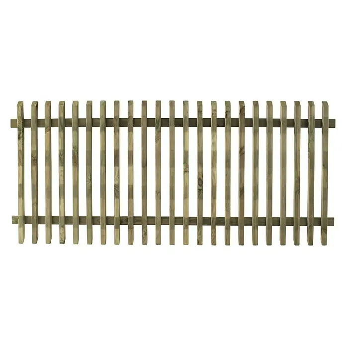 Cerland Valla de madera Pikasso - Natural, An x Al: 1,8 x 0,8 m - En la imagen se muestra una valla de jardín de madera. La valla está hecha de madera natural y ofrece una delimitación rústica para jardines.