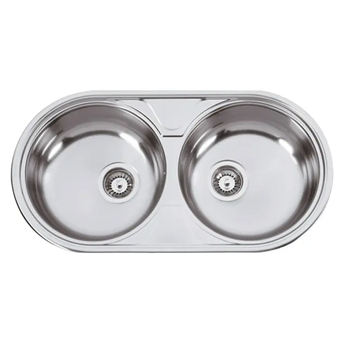 Rodi Fregadero encastrable Duetto - 44,4 x 84,7 cm, Acero inoxidable - Fregadero doble de acero inoxidable, ideal para cocinas modernas. Construcción duradera para uso prolongado y fácil limpieza.