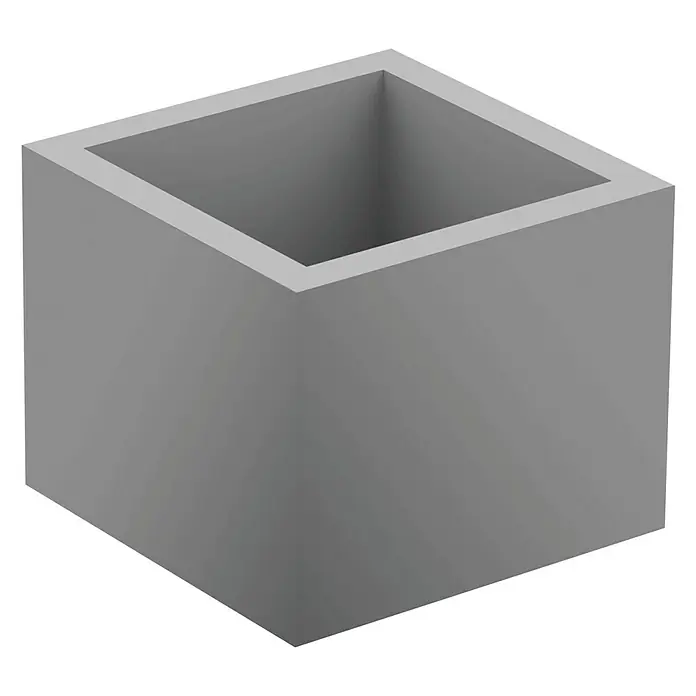 Collippo Viana Barbacoa de obra con mesa lateral - An x Pr x Al: 210 x 80 x 255 cm, Superficie parrilla: 86 x 50 cm, Arcilla refractaria - Jardinera cúbica gris de hormigón. Su diseño moderno lo convierte en un elemento decorativo para cualquier jardín o balcón.