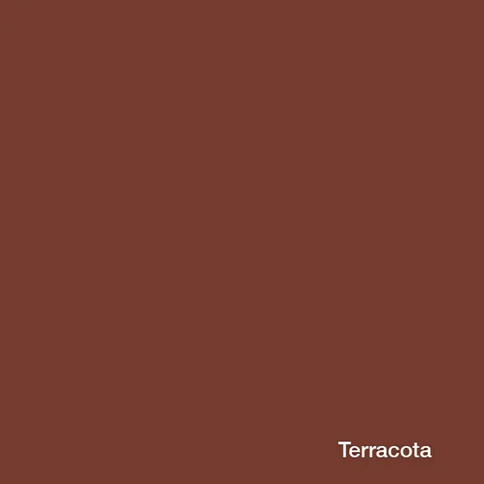 Montó Bricolovers Pintura para fachadas de acrilato puro - Terracota, 12 l - Fondo de color terracota con el texto "Terracota" en la esquina inferior derecha. Perfecto para proyectos de diseño que buscan calidez y elegancia natural.