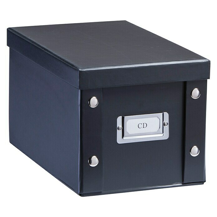 Zeller Present Caja de almacenaje Cartón (28 x 16,5 x 15 cm, Negro)