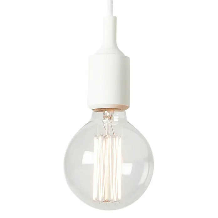 Sulion Lámpara colgante Silikon - 60 W, L x An x Al: 10 x 10 x 125 cm, Blanco, E27 - Lámpara colgante con bombilla Edison que emite un brillo cálido y acogedor, ideal para añadir ambiente.