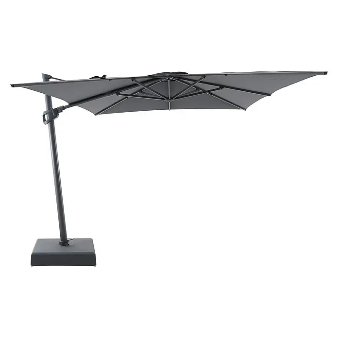 Sunfun Parasol de jardín Corfu - Antracita, 300 x 400 cm, Aluminio - Sombrilla voladiza gris con base estable, perfecta para dar sombra en tu jardín o patio, mejorando el confort al aire libre.