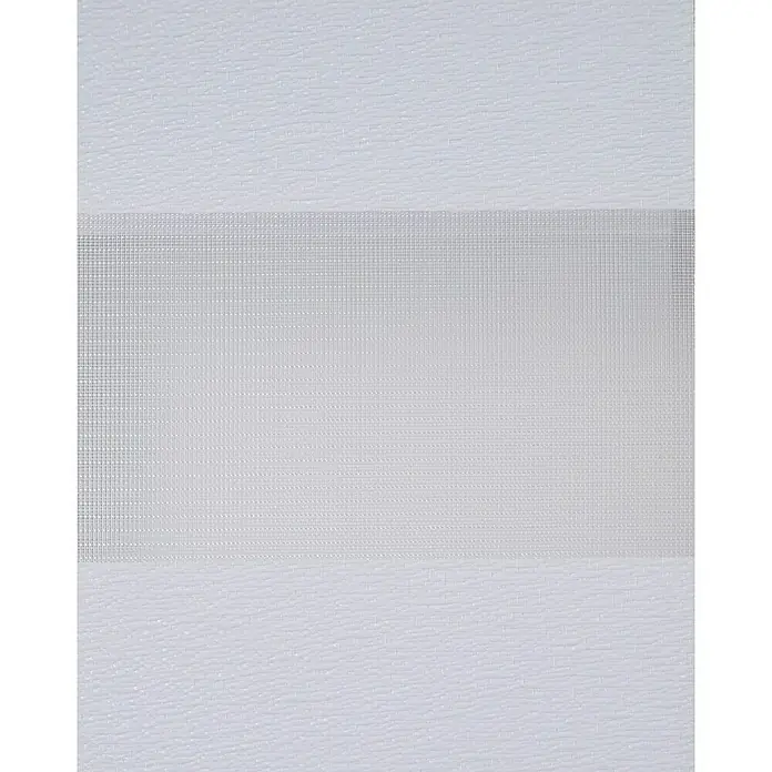 Estor noche y día Luxury - An x Al: 150 x 250 cm, Blanco - Detalle de un estor enrollable dúo con franjas alternas transparentes y opacas para un control de luz variable.