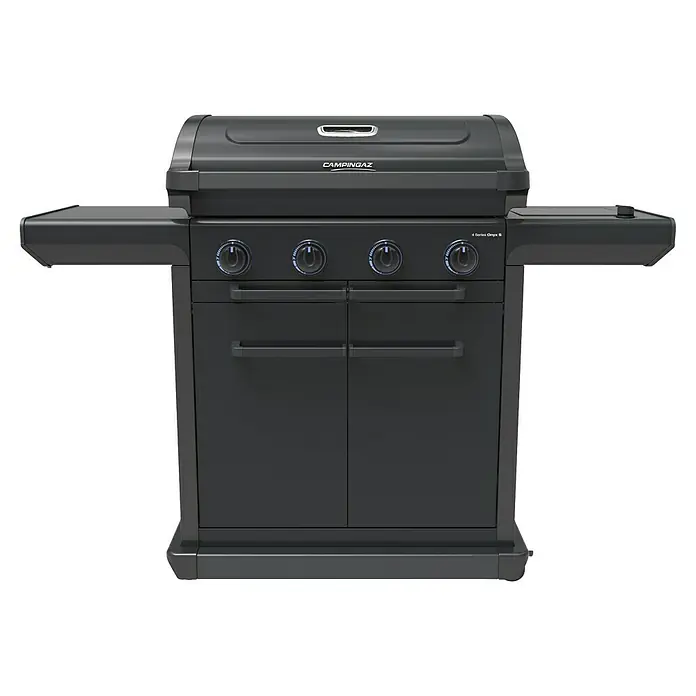 Campingaz Barbacoa de gas Onyx Premium - Superficie de la parrilla (An x Pr): 61 x 46 cm, 3,4 kW, Número de quemadores: 4 - Imagen de la barbacoa de gas Campingaz 4 Series Onyx, una barbacoa de alta calidad perfecta para experiencias culinarias al aire libre.