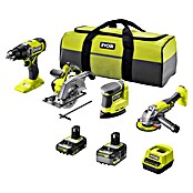 Ryobi ONE+ Maschinen-Set Combo Kit R18CK4G-252S (18 V, 2 Akkus, 2 Ah - 5 Ah, 8 -tlg.) | BAUHAUS