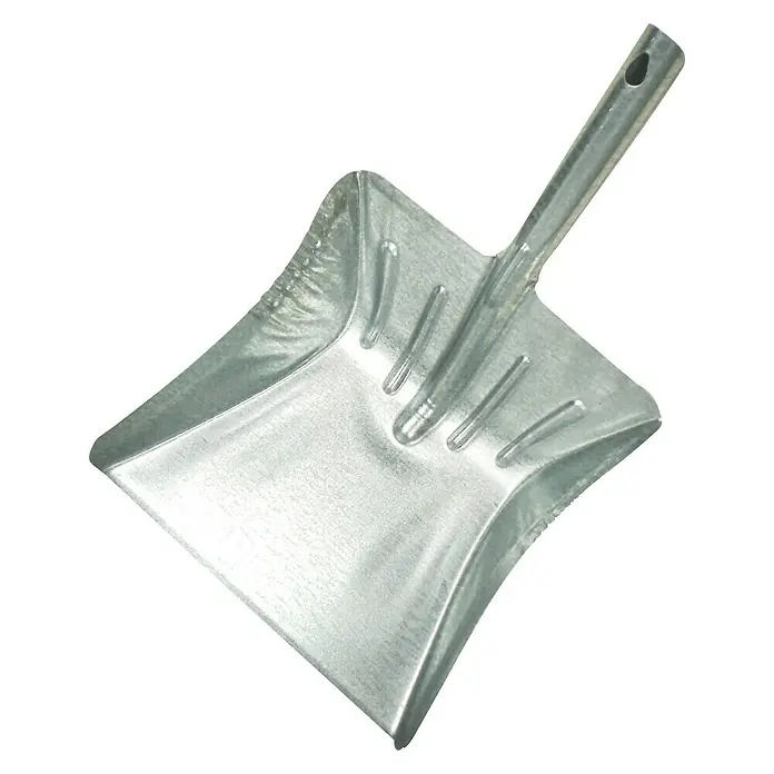 Rozenbal Pala galvanizada - Acero, 39 x 21 cm - Recogedor metálico con mango y orificio para colgar. Ideal para el hogar y el taller, robusto y duradero.
