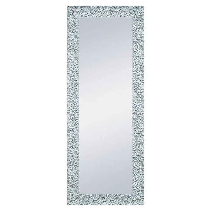 Espejo de pared Fantasía - 56 x 136 cm, Blanco/Plateado - Elegante espejo rectangular con un marco texturizado único, que añade un toque de estilo a cualquier habitación.