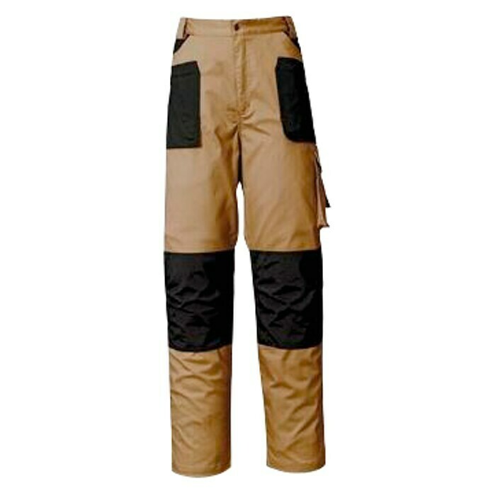 Industrial Starter Pantalones de trabajo Stretch (XXL, Beige/Negro, Algodón: 97%, Spandex: 3%)