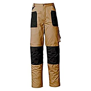 Industrial Starter Pantalones de trabajo Stretch (Algodón: 97%, Spandex: 3%, L, Beige/Negro)
