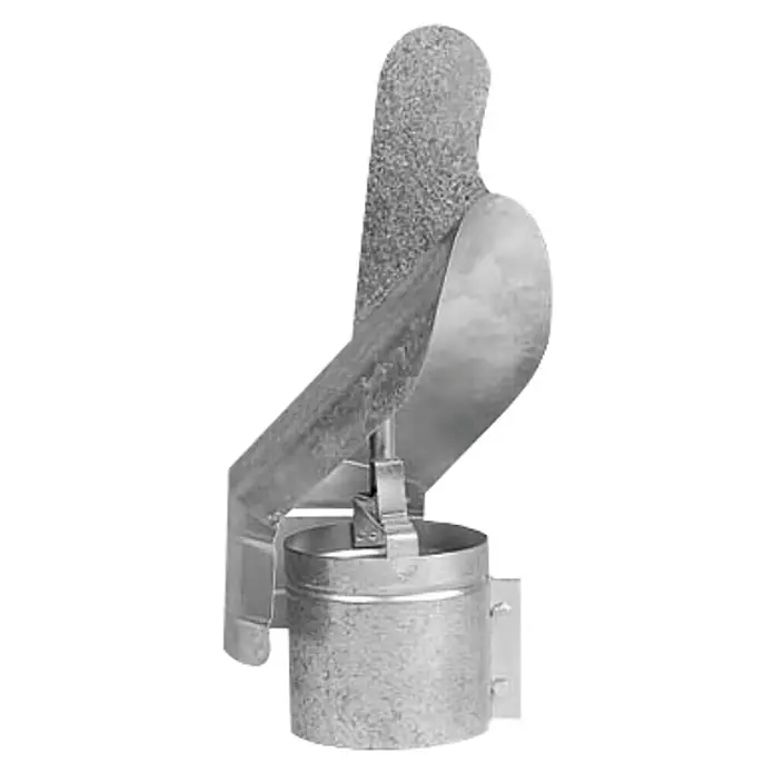 Sombrerete Veleta - Diámetro: 180 mm, Plateado - Primer plano de un indicador de dirección del viento metálico con una construcción robusta, ideal para uso exterior y monitoreo del viento.