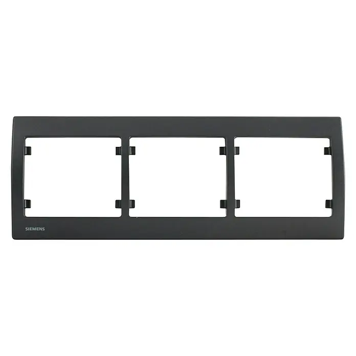 Siemens Delta Iris Marco - Antracita, Modelo de mecanismos: x 3, Plástico, Colocar - Marco negro Siemens Alpha para 3 módulos, ideal para interruptores y enchufes.