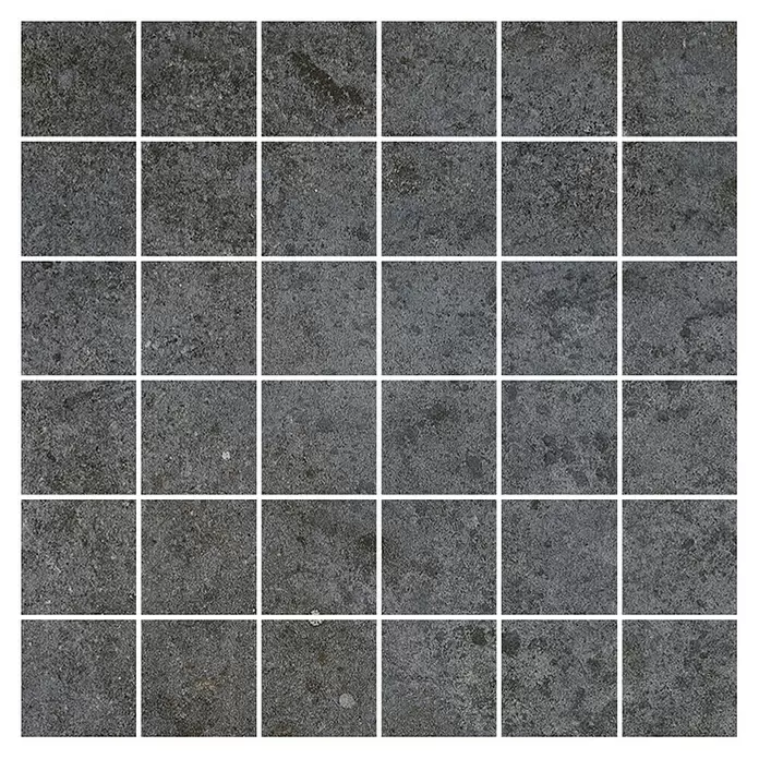 My Home Mosaikfliese - 30 x 30 cm, Multi, Matt - Texturierte dunkelgraue quadratische Mosaikfliesen.