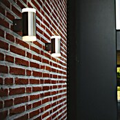 Lutec Aplique exterior LED Bilayer (2 luces, 8 W, Color de luz: Blanco cálido, IP44, Plateado)