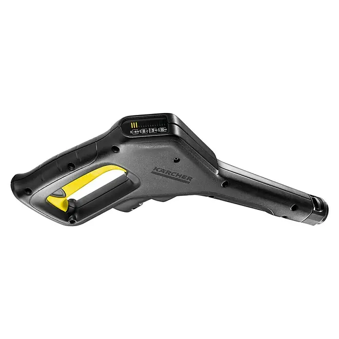 Kärcher Pistola de alta presión G 120 Q Full Control - Específico para: Limpiadora de alta presión Kärcher - Imagen de una pistola de limpieza de alta presión Kärcher. El diseño ergonómico negro y amarillo proporciona comodidad y control.