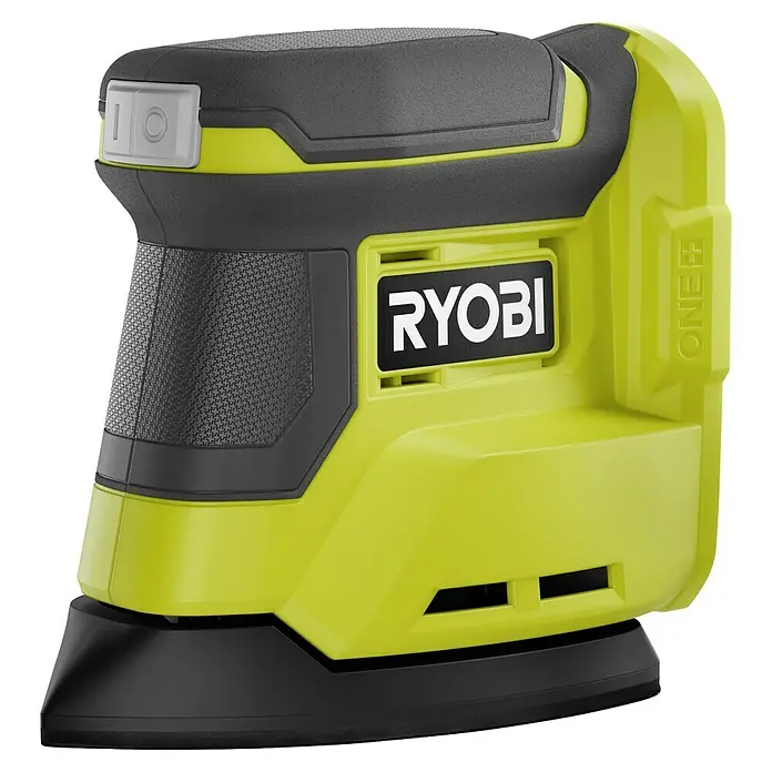 Ryobi ONE+ Maschinen-Set Combo Kit R18CK3G-242 - 18 V, 2 Ah - 4 Ah, 2 Akkus, 6 -tlg. - Ryobi Akku-Handschleifer in Grün und Schwarz, ideal für Heimwerkerprojekte und zum Schleifen von Oberflächen.